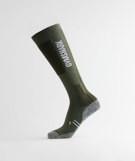 Gymshark Weightlifting Socks Olive | CA A5071N